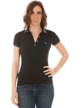 woman polo fred perry μαυρο