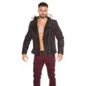 jacket with removable fake fur BLACK TG-2748 ADREXX