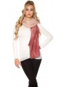 Curvy Girls pullover with chain ISF6530 coral