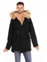 jacket with removable fake fur BLACK