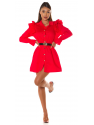 SEXY BLOUSE DRESS WITH BELT LH291 RED