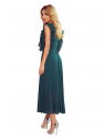 Φόρεμα 315-5 EMILY Pleated dress with frills - BEIGE