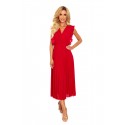 Φόρεμα 315-3 EMILY Pleated dress with frills -RED