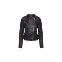 Jacket Leder Look L Olive Verte 5A1030 Black