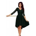 Φόρεμα 210-3 NICOLLE - dress with a longer back - DARK GREEN