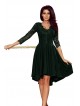 Φόρεμα 210-3 NICOLLE - dress with a longer back - DARK GREEN