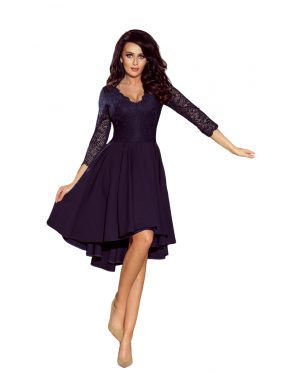 Φόρεμα 210-10 NICOLLE - dress with a longer back -black