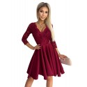 Φόρεμα 210-15 NICOLLE - dress with a longer back burgundy