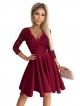 Φόρεμα 210-15 NICOLLE - dress with a longer back burgundy