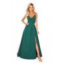 Φόρεμα 299-4 CHIARA elegant maxi dress with straps - BOTTLE GREEN
