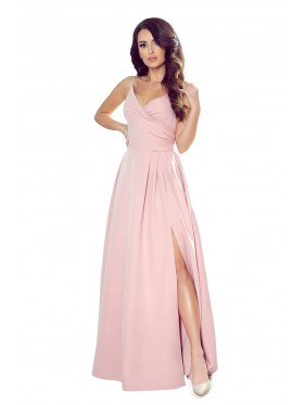 Φόρεμα 299-5 CHIARA elegant maxi dress with straps - BURGUNDY