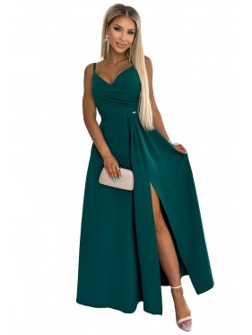 Φόρεμα 299-5 CHIARA elegant maxi dress with straps - BURGUNDY
