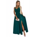 Φόρεμα 299-11 CHIARA elegant maxi dress with straps - green