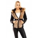 Jacket D3460 Black Real Fur: 100% Racoon