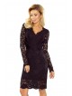 Φόρεμα 170-1 Lace dress with neckline - black