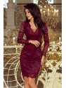 Φόρεμα 170-4 Lace dress with neckline -pastel pink