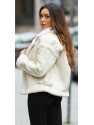 JACKET IN LEATHER LOOK WITH FAUX-FUR BLACK J6405