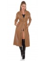 SEXY LEATHER LOOK COAT WITH BELT PINK