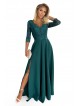 Φόρεμα AMBER elegant lace long long dress309-5with a neckline - green